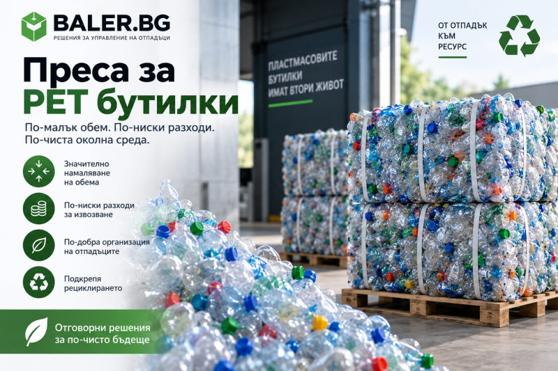 Преса за PET бутилки – как да намалим обема на пластмасовите отпадъци?